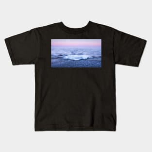 Ice formation at the freezing lake Kids T-Shirt